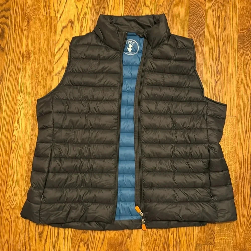 Save the Duck Plumtech gray and blue ultra light vest men’s size 2X